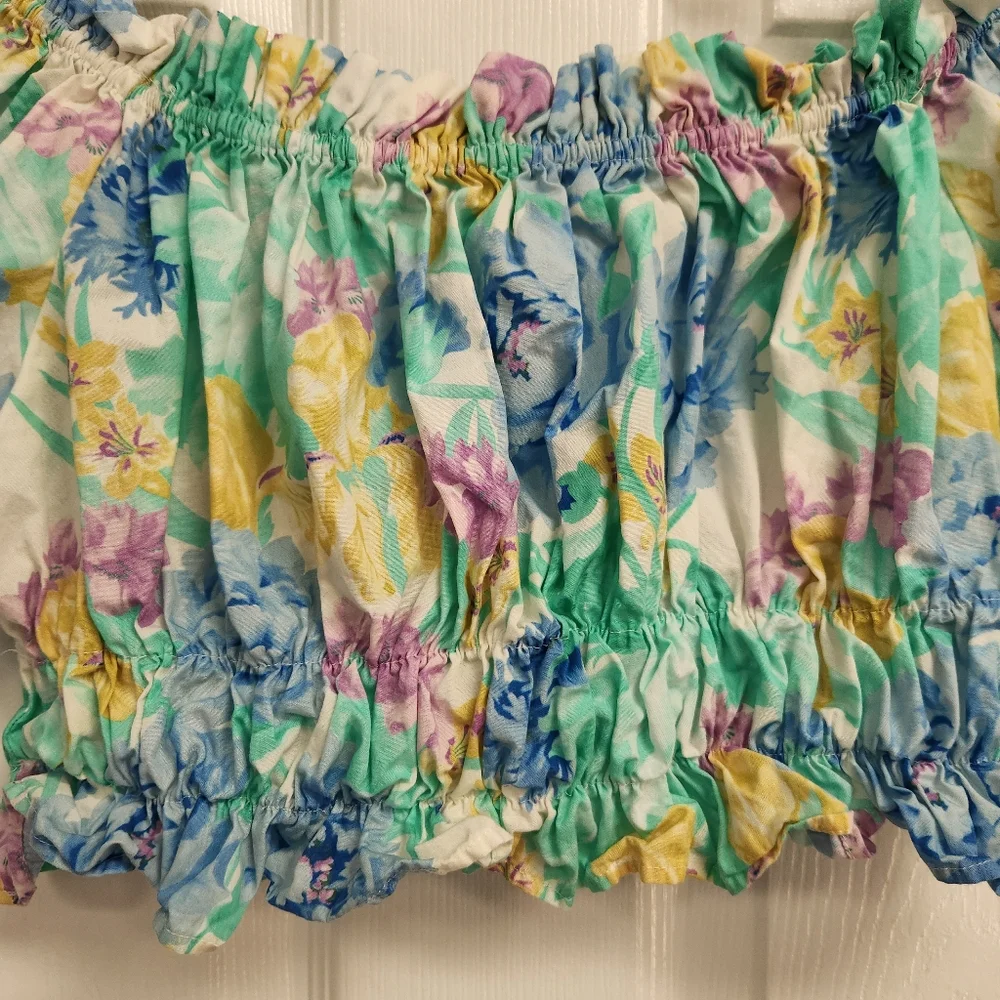 Zara Floral Croped Off-Shoulder Top - Picture 4 of 9